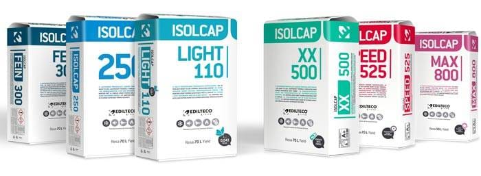 Pre-mixed products of Edilteco’s Isolcap line